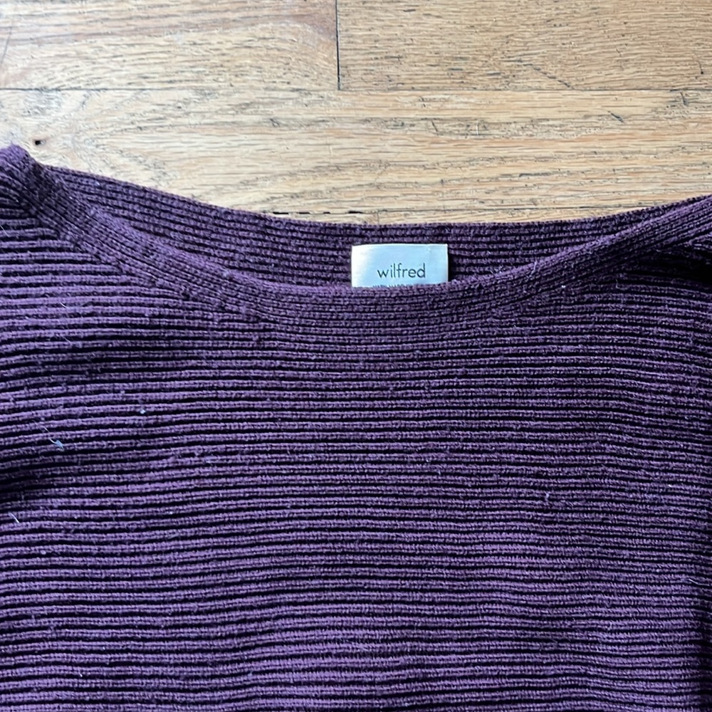 Aritzia Wilfred Bourassa Maroon Ribbed Sweater View 4
